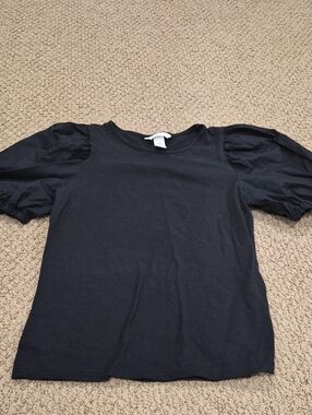 H&M Black Puff Sleeve Short-Sleeve Tee